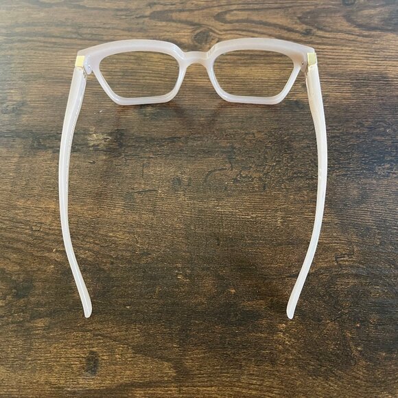 Peepers Solid Pink Blue Light Lens Square Eyeglass Frames Only 52-18-140 mm - Picture 8 of 9